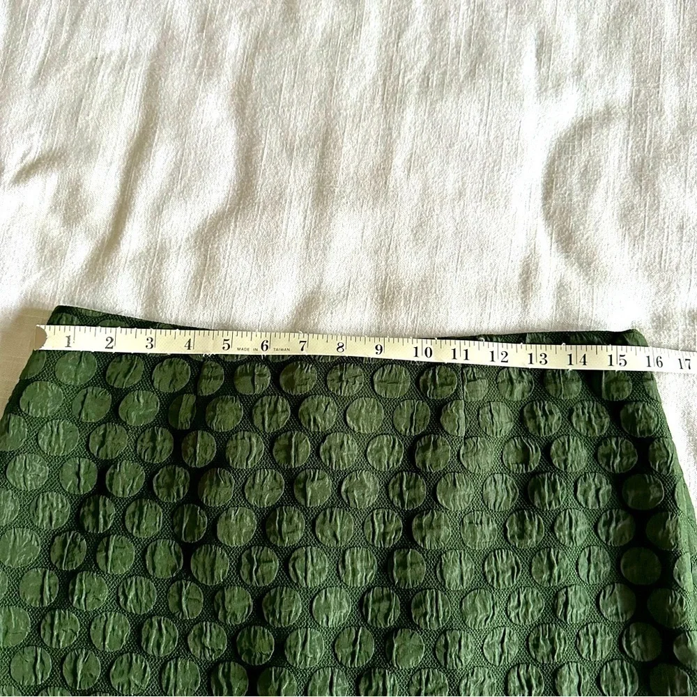 Anthropologie Maeve Doban Polka Dot Green Skirt Womens 6 Office Minimalist